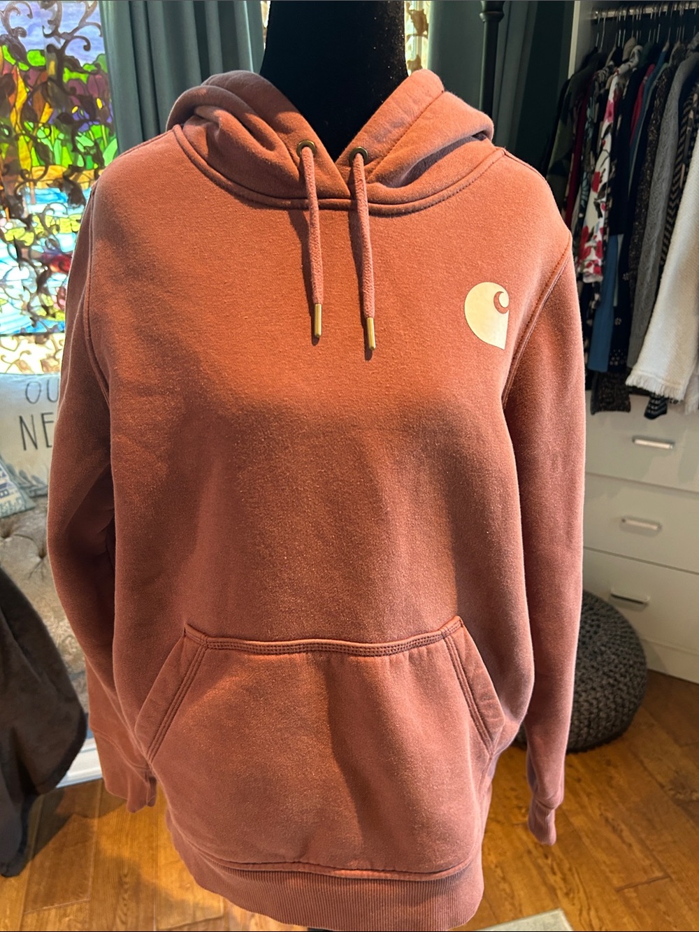 Carhartt Women's Rosewood Pullover Hoodie with Gold-Tip Drawstrings